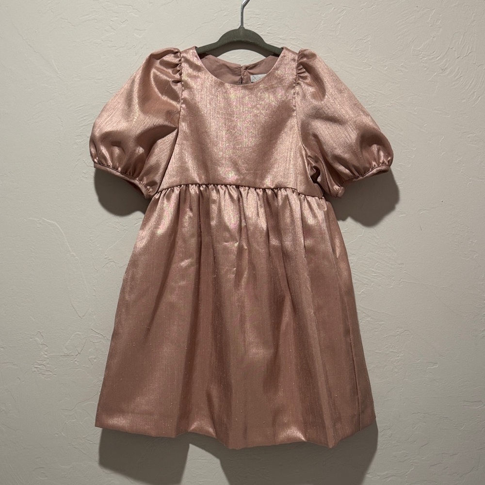 Zara Rose Gold Balloon Sleeve Dress